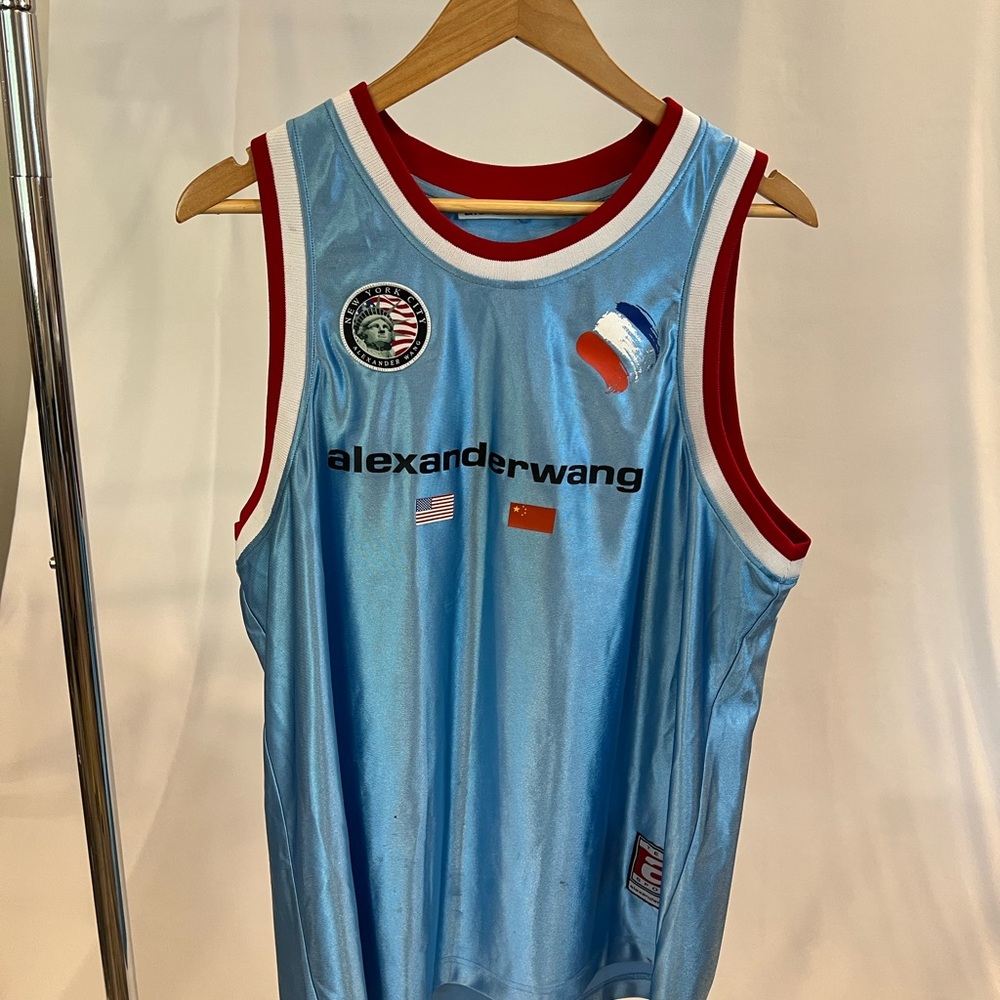 Alexander Wang Light Blue Jersey with Red Trim